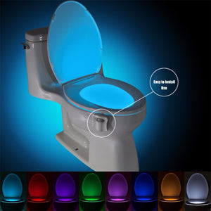 Motion Sensor Toilet Seat Lighting 8 Colors